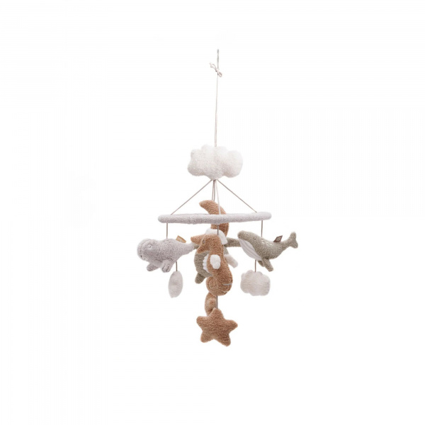 Pack support mobile bébé bois + mobile d’éveil bébé deepsea Jollein