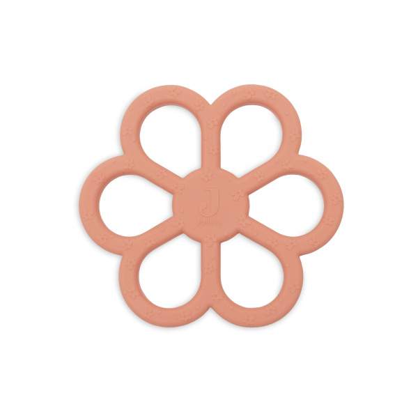 Anneau de dentition silicone bébé flower coral rose Jollein