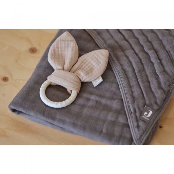 Anneau dentition silicone oreilles de lapin nougat Jollein