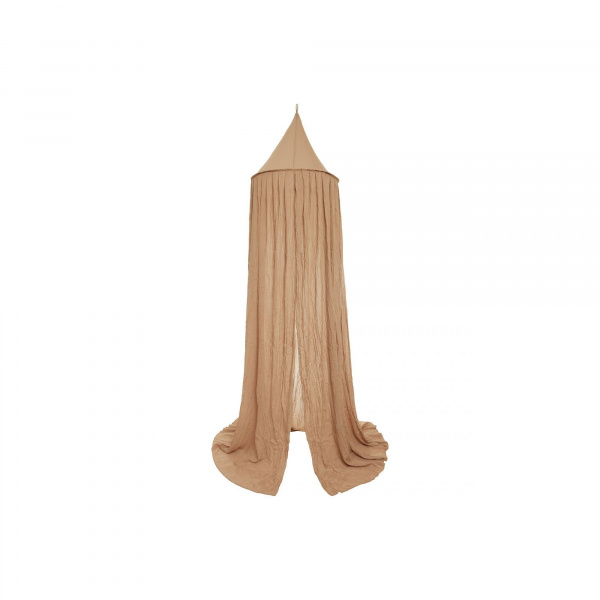 Pack ciel de lit vintage 245 cm biscuit + flèche de lit blanche Jollein