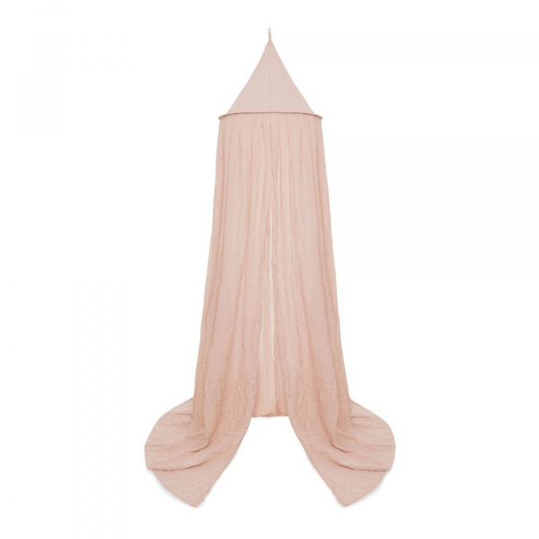 Pack ciel de lit vintage 245 cm wild rose + flèche de lit blanche Jollein