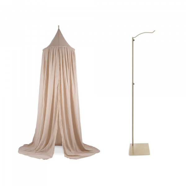 Pack ciel de lit vintage 245 cm nougat + flèche de lit messing gold Jollein