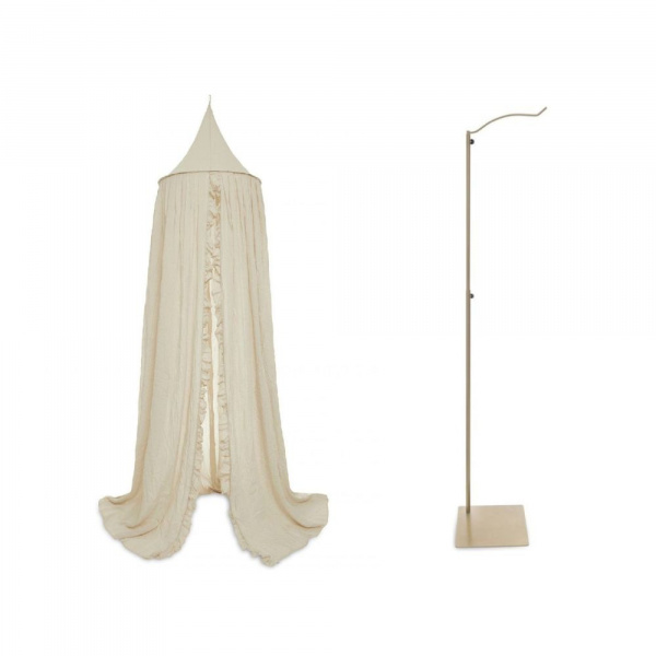 Pack ciel de lit vintage 245 cm olive + flèche de lit messing gold Jollein