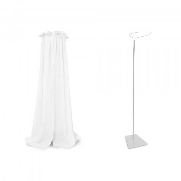 Pack ciel de lit vintage 155 cm rosewood + flèche de lit blanche Jollein