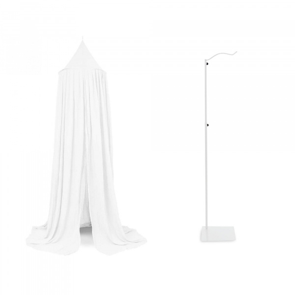 Pack ciel de lit vintage 245 cm white + flèche de lit blanche Jollein