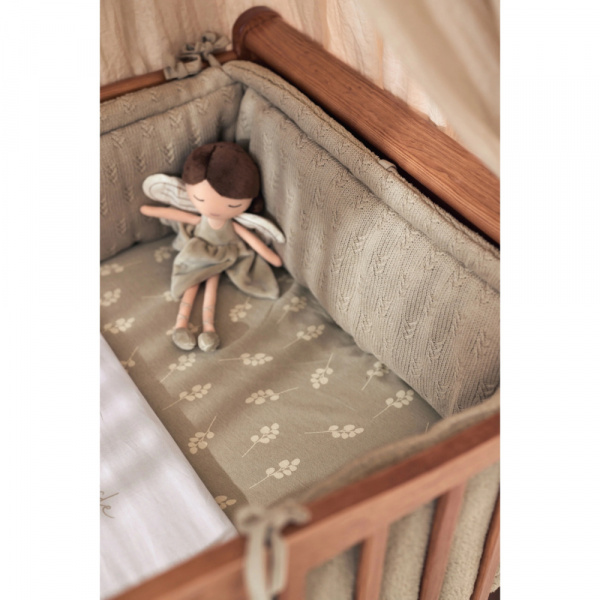 Tour de lit 180 x 30 cm grain knit olive green Jollein