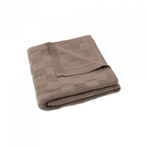 Couverture bébé tricot 75 x 100 cm box knit warm sand Jollein