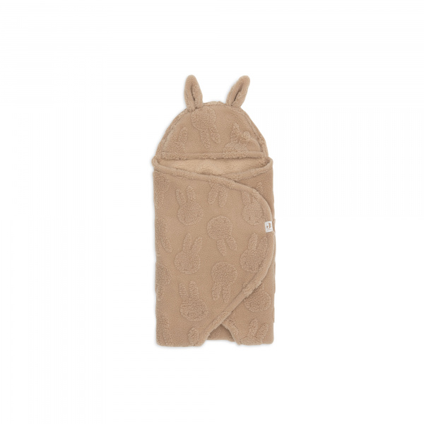 Couverture nomade portefeuille miffy jacquard teddy biscuit Jollein