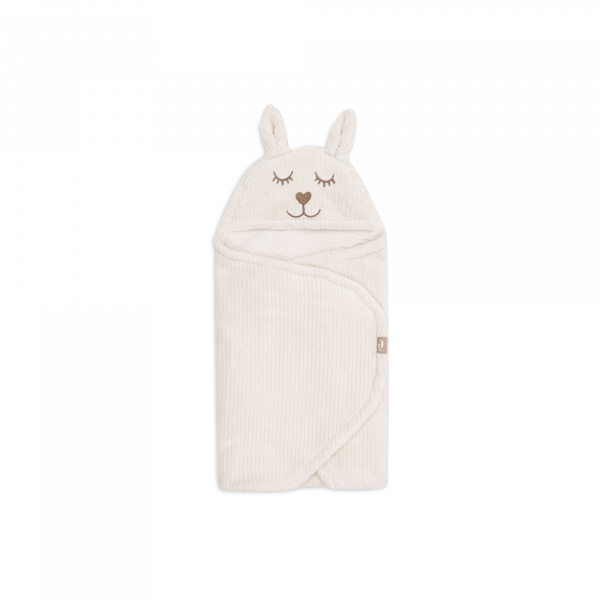 Couverture nomade portefeuille bunny cloudy rib oatmeal Jollein