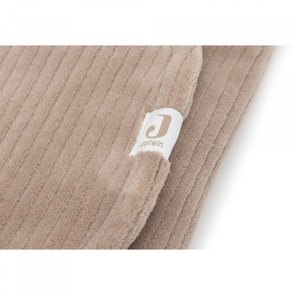 Couverture nomade portefeuille bunny cloudy rib milky coffee Jollein