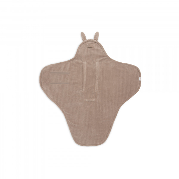 Couverture nomade portefeuille bunny cloudy rib milky coffee Jollein