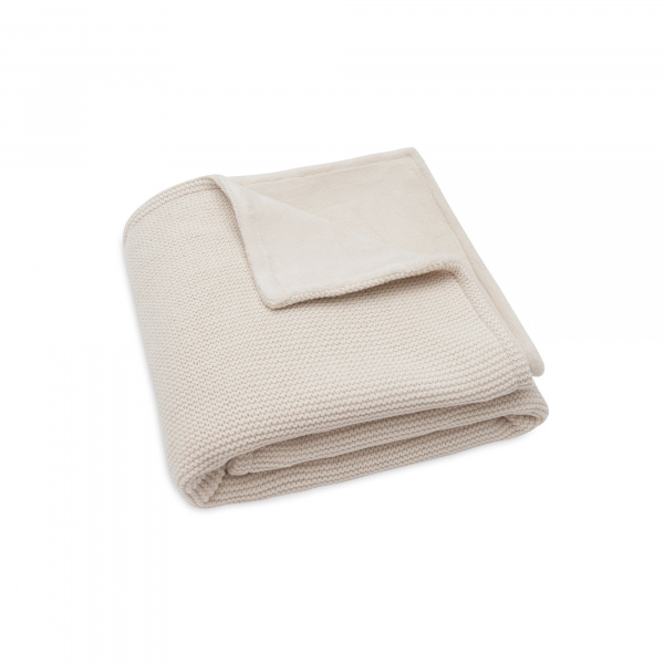 Couverture berceau 75 x 100 cm basic knit velvet ivoire Jollein