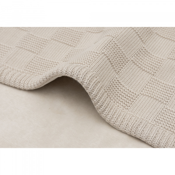 Couverture bébé tricot 75 x 100 cm box knit velvet warm sand Jollein