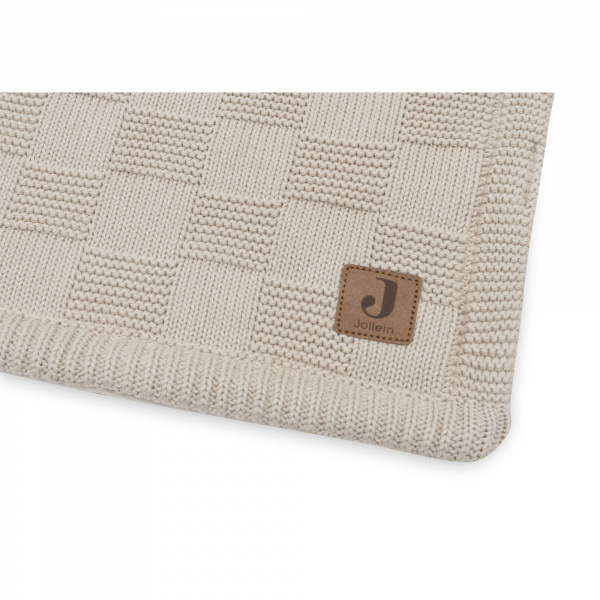 Couverture bébé tricot 75 x 100 cm box knit velvet warm sand Jollein