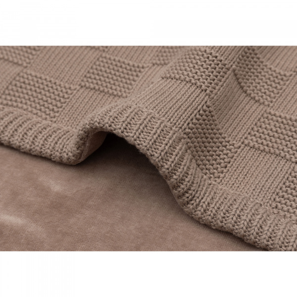 Couverture bébé tricot 75 x 100 cm box knit velvet milky coffee Jollein