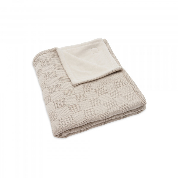 Couverture bébé chaude 100 x 150 cm box knit velvet warm sand Jollein