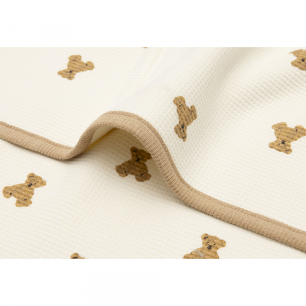 Couverture bébé little waffle 75x100 cm mini teddy bear Jollein