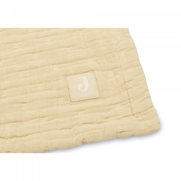Couverture berceau 75x100 cm gaze de coton jacquard vanilla Jollein