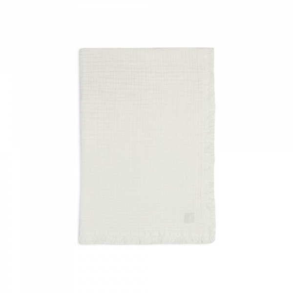 Couverture bébé 75x100 cm à franges ivoire Jollein