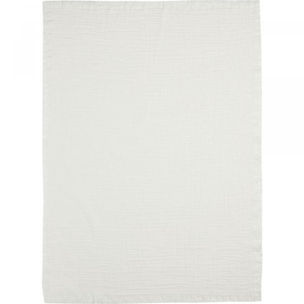 Couverture bébé 75x100 cm à franges ivoire Jollein