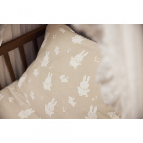 Housse de couette et taie 100x140 cm miffy snuffy nougat Jollein