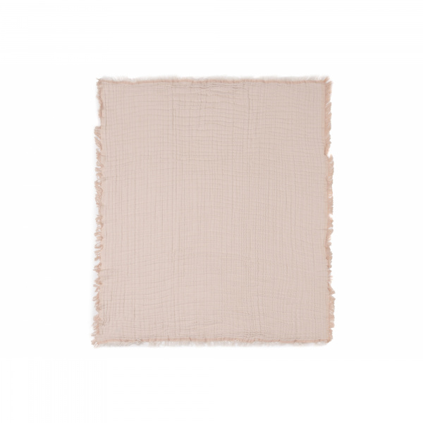Couverture bébé 120x120 cm à franges moonstone et ivoire Jollein