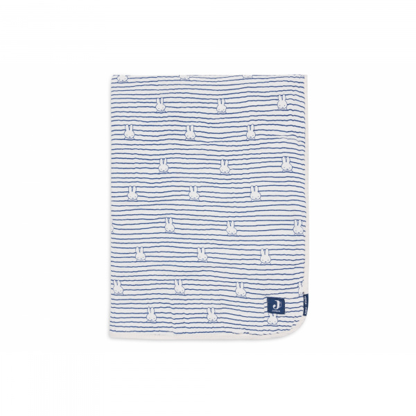 Couverture bébé gaze de coton 75x100 cm miffy stripe navy Jollein