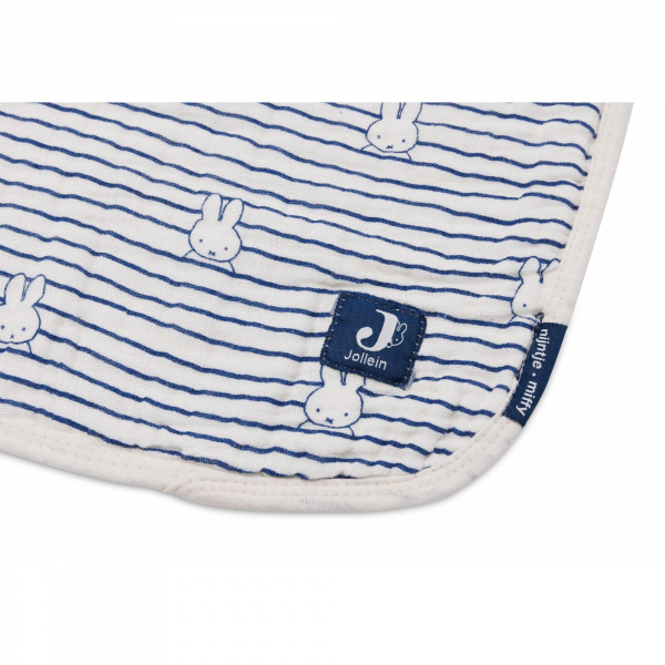 Couverture bébé gaze de coton 75x100 cm miffy stripe navy Jollein