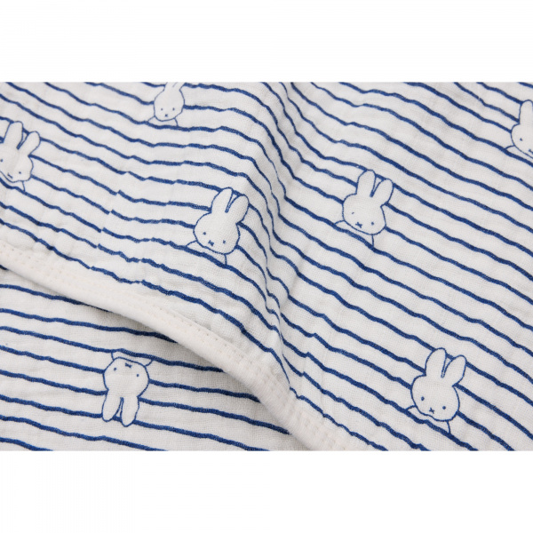 Couverture bébé gaze de coton 75x100 cm miffy stripe navy Jollein