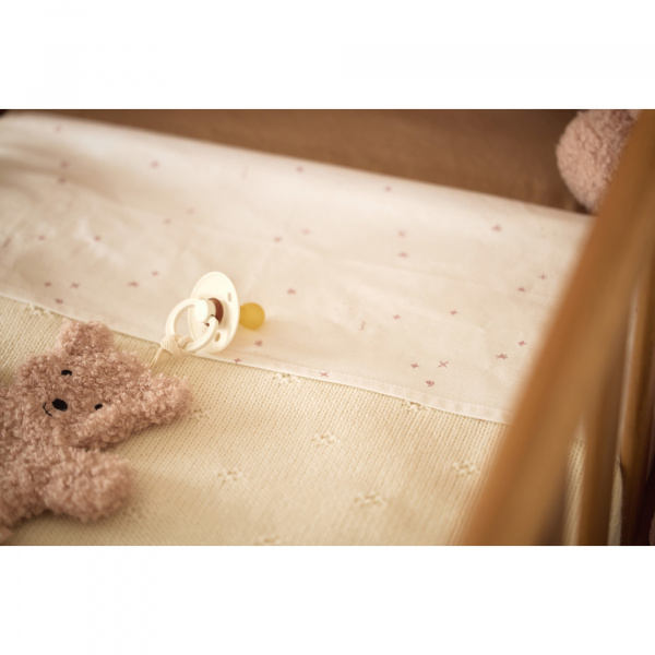 Couverture berceau 75x100 cm cosy knit ivoire Jollein