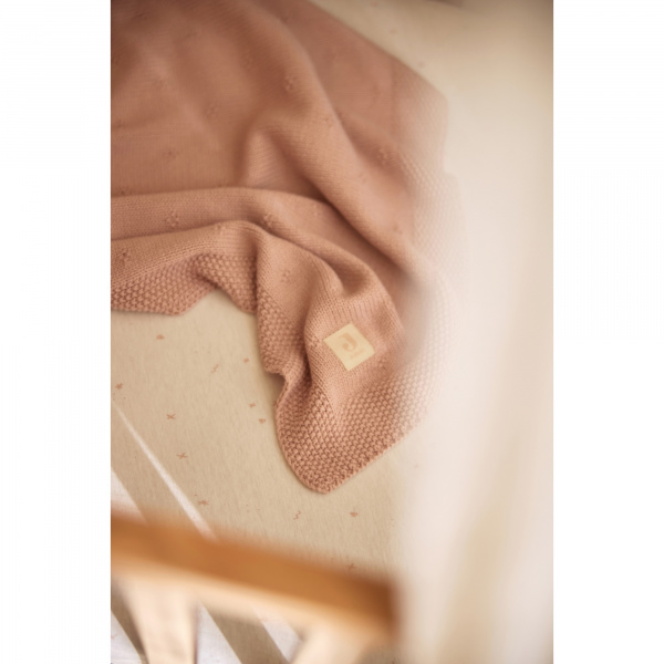 Couverture berceau 75x100 cm cosy knit wild rose Jollein
