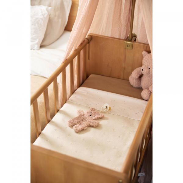 Couverture berceau 75x100 cm cosy knit ivoire & velvet Jollein