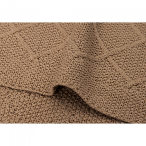 Couverture bébé 100x150 cm check knit biscuit Jollein