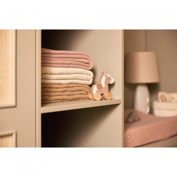 Couverture bébé 75x100 cm check knit teddy fleece biscuit Jollein