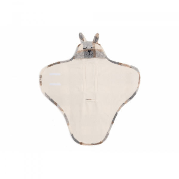 Couverture portefeuille câline bunny check bouclette Jollein