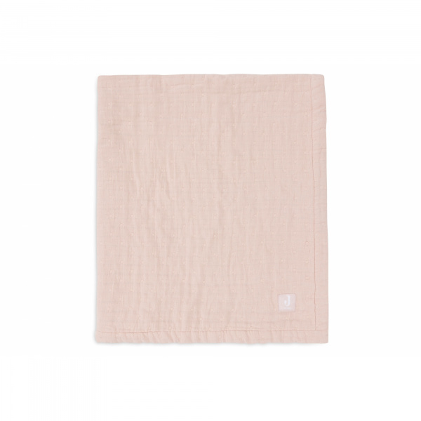 Couverture berceau 75x100 cm gaze de coton jacquard wild rose Jollein