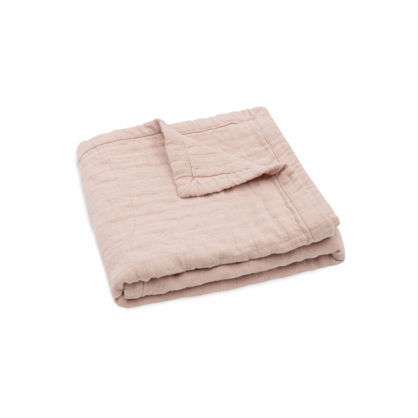 Couverture berceau 75x100 cm gaze de coton jacquard wild rose Jollein