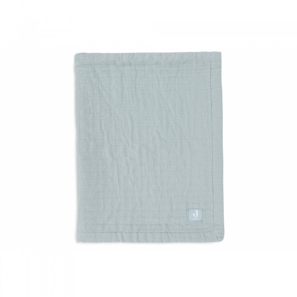 Couverture berceau 75x100 cm gaze de coton jacquard sea green Jollein