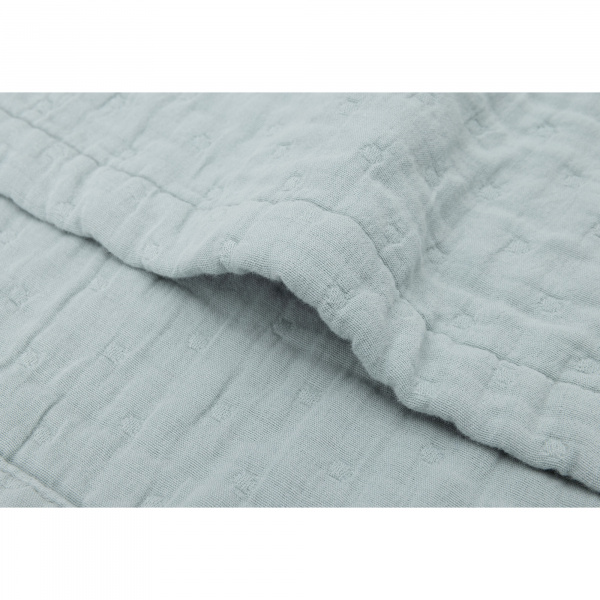 Couverture berceau 75x100 cm gaze de coton jacquard sea green Jollein
