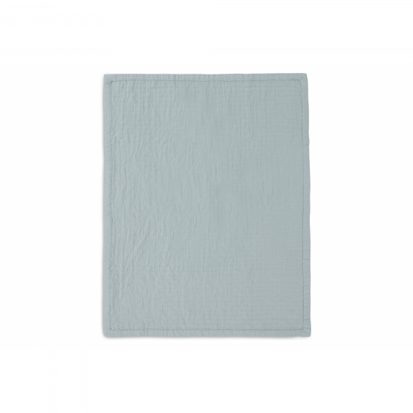 Couverture berceau 75x100 cm gaze de coton jacquard sea green Jollein