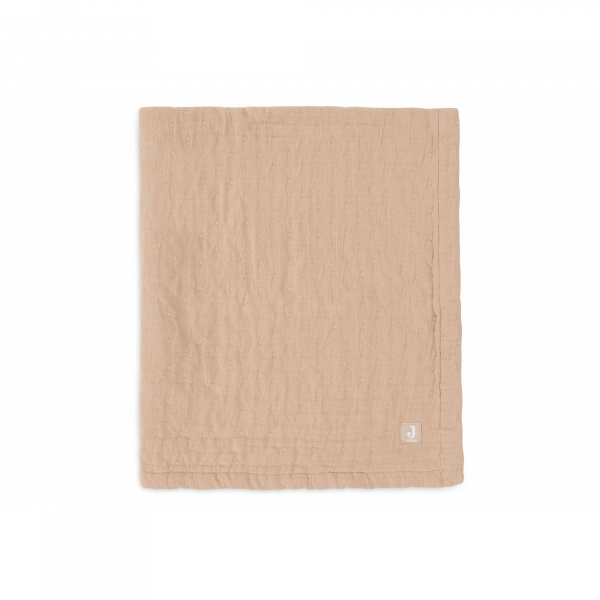Couverture berceau 75x100 cm gaze de coton jacquard biscuit Jollein