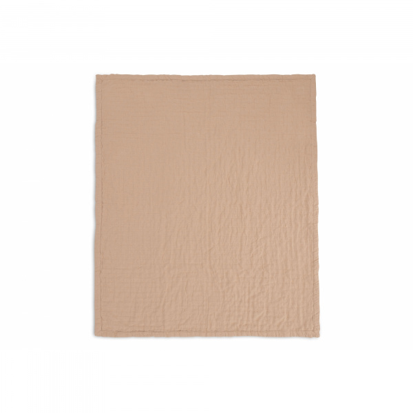 Couverture berceau 75x100 cm gaze de coton jacquard biscuit Jollein