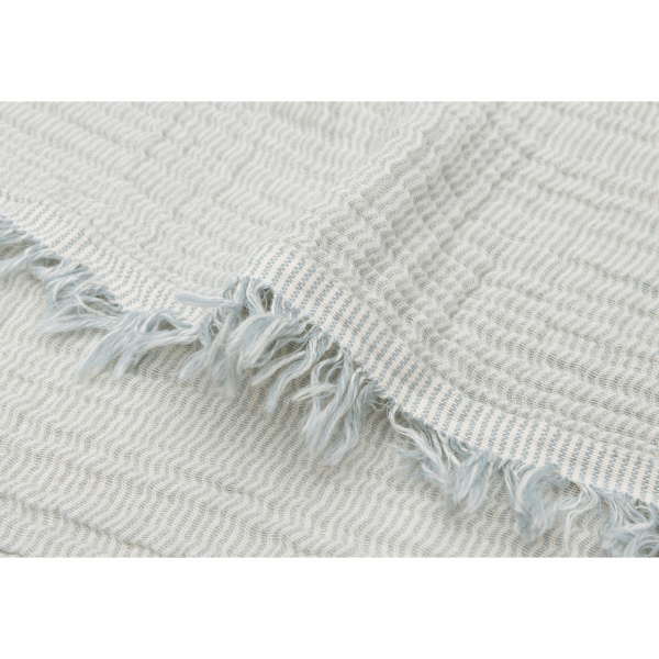 Couverture bébé 75x100 cm à franges sea green Jollein