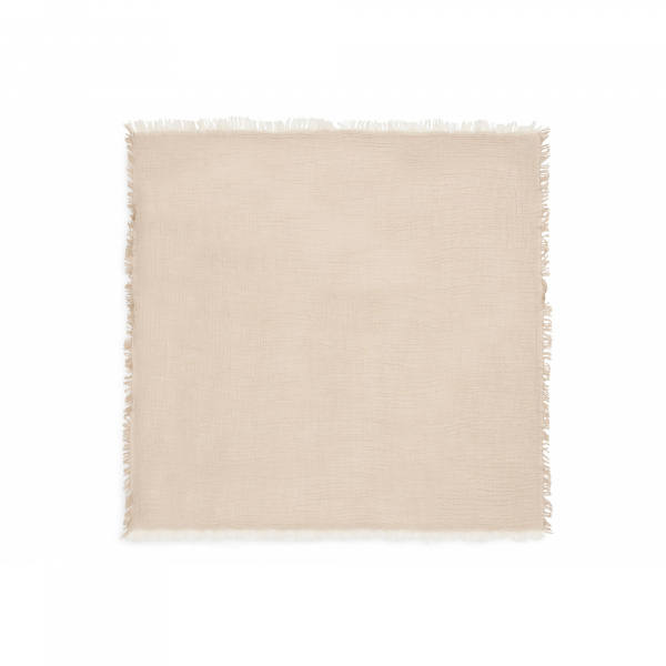 Couverture bébé 120x120 cm à franges olive et ivoire Jollein