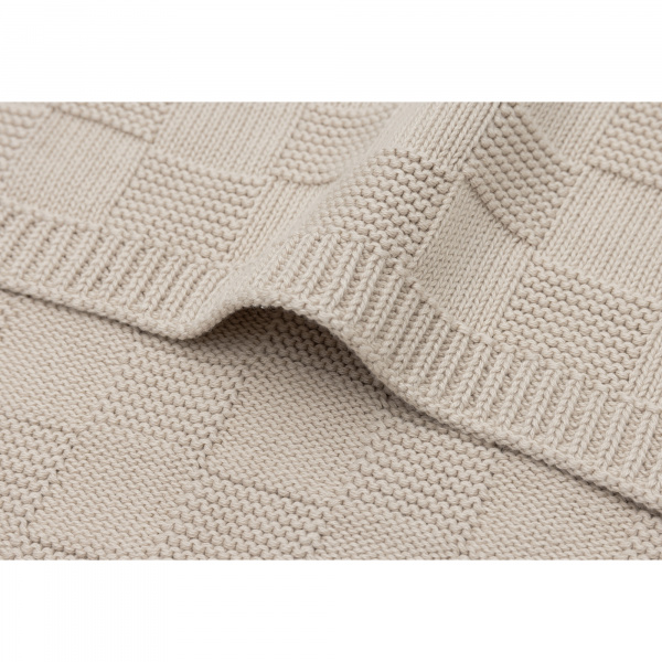 Couverture bébé tricot 75 x 100 cm box knit warm sand Jollein