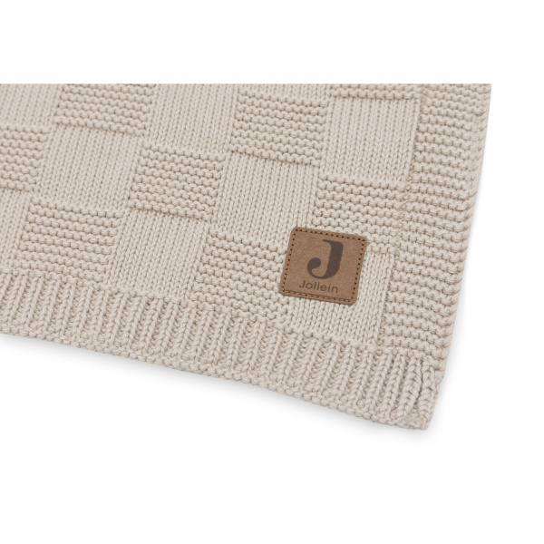 Couverture bébé tricot 75 x 100 cm box knit warm sand Jollein