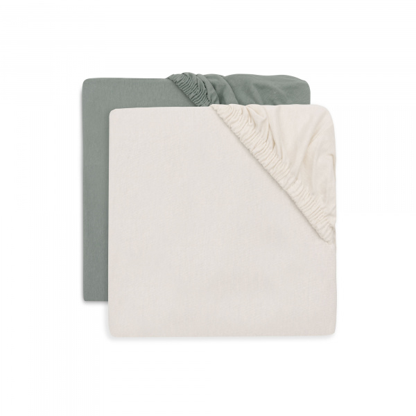 Lot de 2 draps housses 60x120 cm jersey ivoire et nougat Jollein