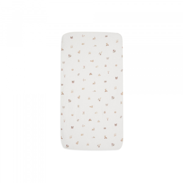 Drap housse berceau 40x80 cm jersey animals olive Jollein