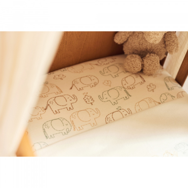 Drap housse berceau 40x80 cm jersey animals olive Jollein