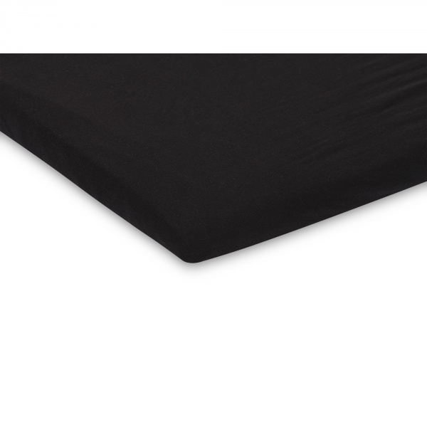 Drap housse 75 x 95 cm jersey pour tapis de parc noir Jollein